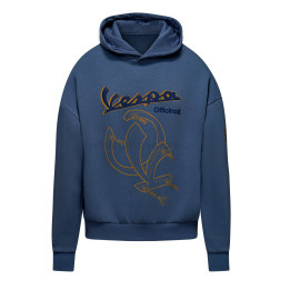 Vespa - Hoodie Officina 8 Teal Blue