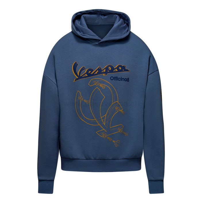 Vespa - Hoodie Officina 8 Teal Blue
