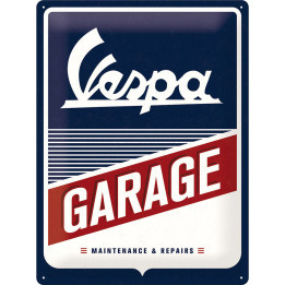 Vespa - Plaque Métal Vespa Garage 30x40cm