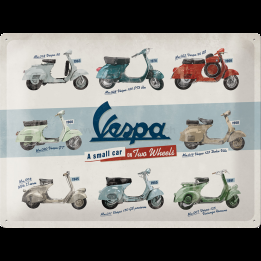 Vespa - Plaque Metal Vespa Model Chart 40x30cm