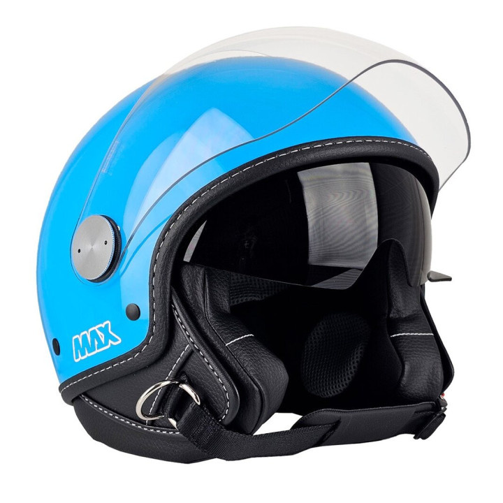 Casque Jet - Max Djet J Azzurro Lucido E6
