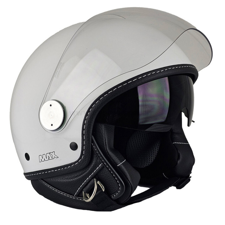 Casque Jet - Max Djet J Bianco Neve Lucido E6