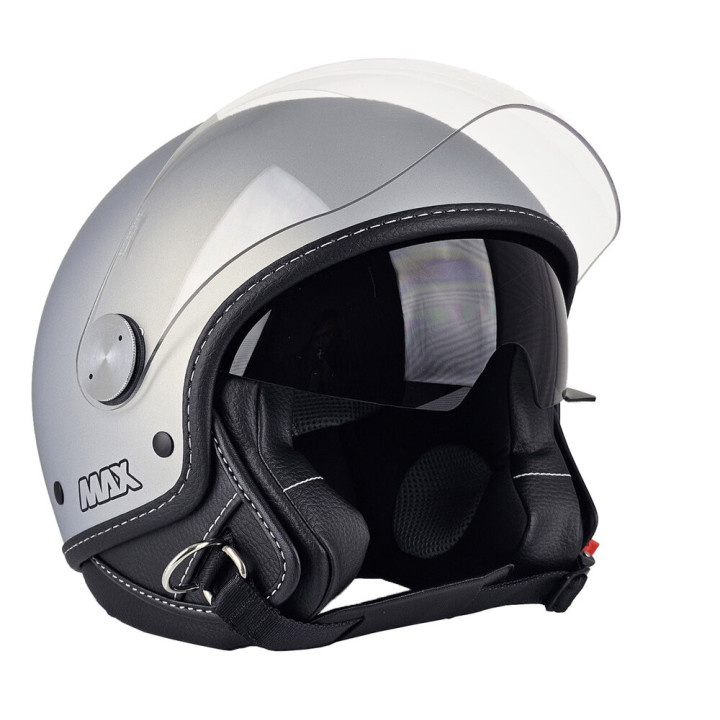 Casque Jet - Max Djet J Grigio Chiaro Opaco E6