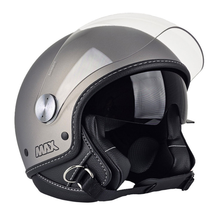 Casque Jet - Max Djet J Grigio Piombo Opaco E6