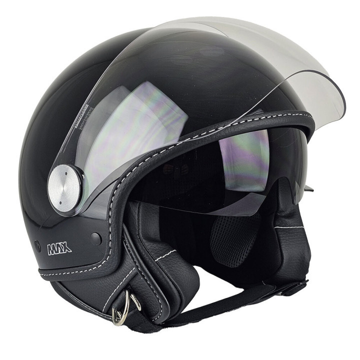 Casque Jet - Max Djet J Nero Profondo Lucido E6