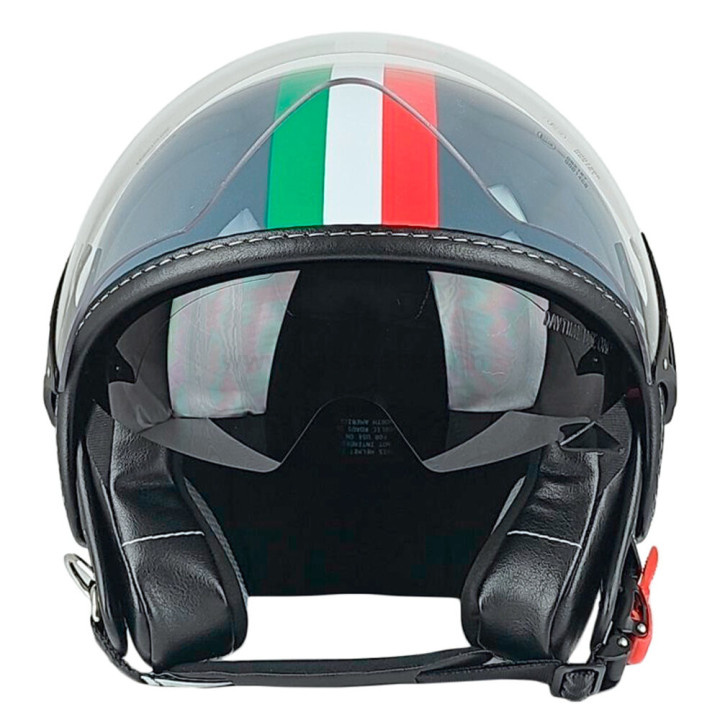 Casque Jet - Max Jet Flag Italia Blu Petrolio E6