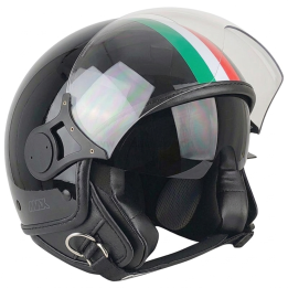 Casque Jet - Max Jet Flag Italia Nero Cosmo E6