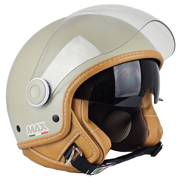 Casque Jet - Max Majesty Grigio Sabbia Opaco E6