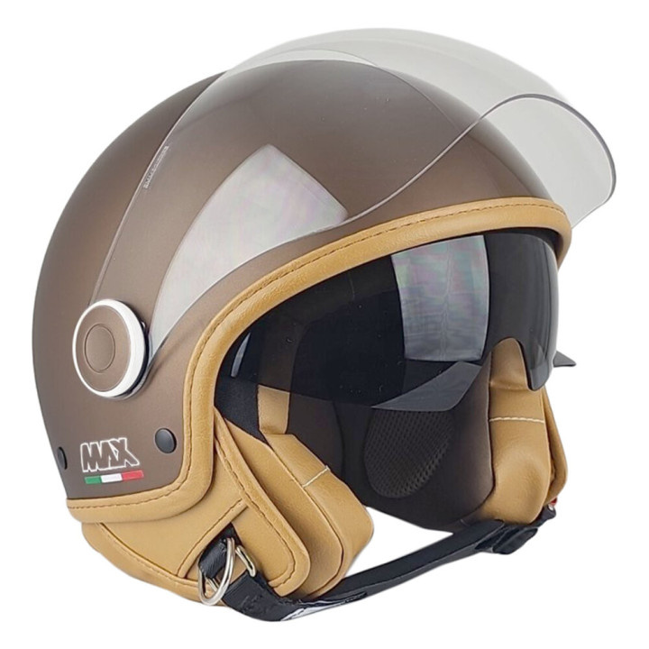 Casque Jet - Max Majesty Marrone Moro Opaco E6