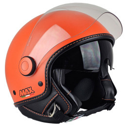 Casque Jet - Max Monarch Arancio Fluo Opaco E6