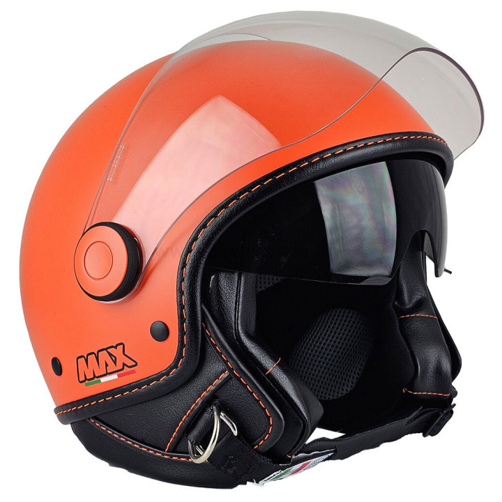 Casque Jet - Max Monarch Arancio Fluo Opaco E6